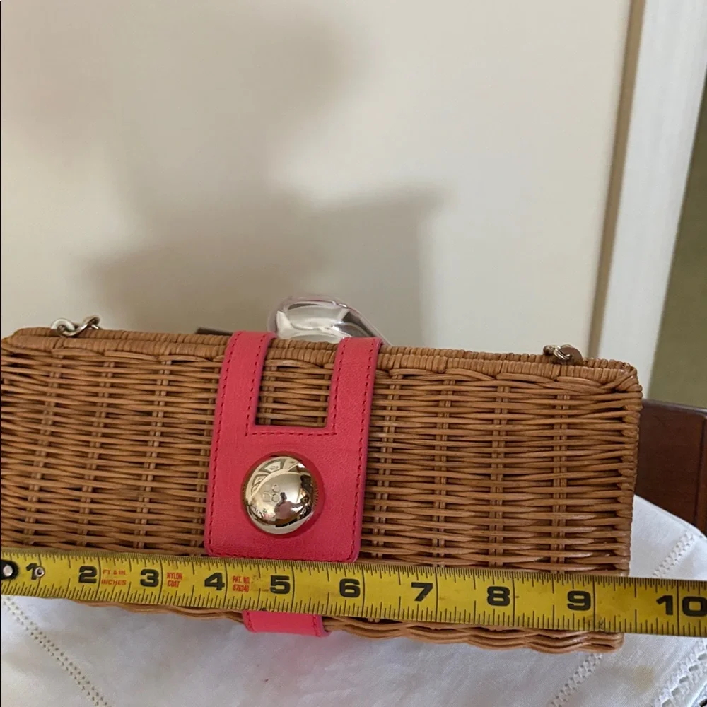 Kate Spade Chic Pink and Brown Woven Clutch - Picture 4 of 5